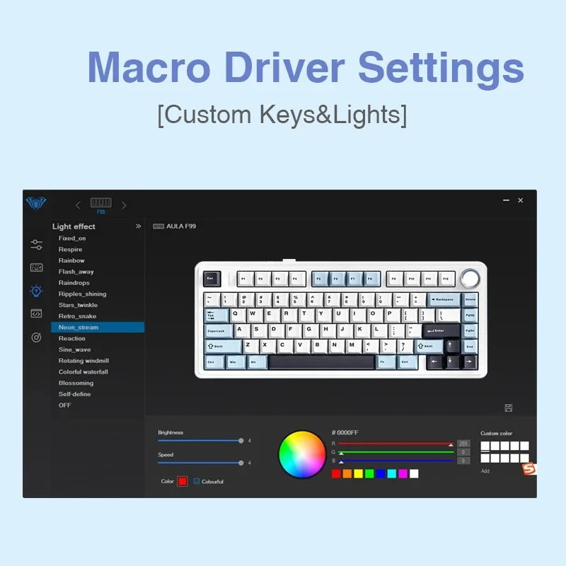 Teclado Mecánico Inalámbrico AULA F75 RGB
