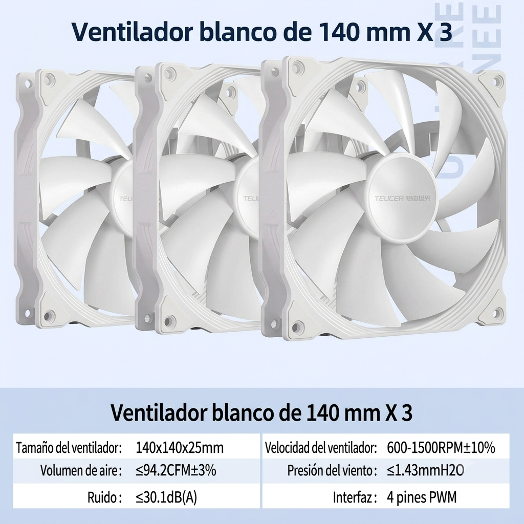 Ventilador ID-COOLING WF-14025-XT ARGB de 140 mm para PC